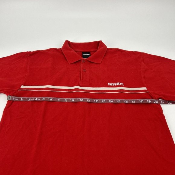 Ferrari Shirt Men's Large Red Short Sleeve Polo Embroidered Logo 2002 Vintage - Picture 9 of 10